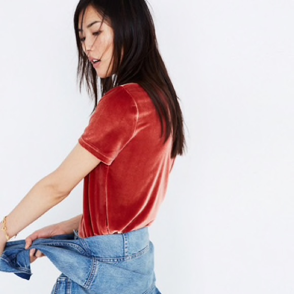 Madewell rust velvet mock turtleneck - Picture 4 of 4